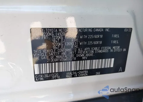 2022 Toyota Rav4 Hybrid Xse from USA, damaged, VIN 2T3E6RFV0NW032218